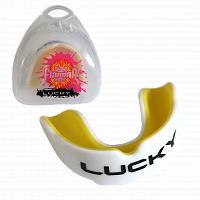 Защита рта (капа) FLAMMA - Lucky детская с футляром MGF-011 белый/жёлтый