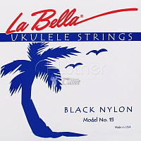 Комплект струн 15-BLACK для укулеле, черный нейлон. .028 -A1 .032-E 2 .040- C3.028-G4